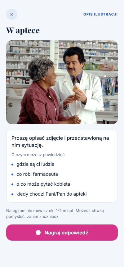 Zadanie z mówienia: opis zdjęcia